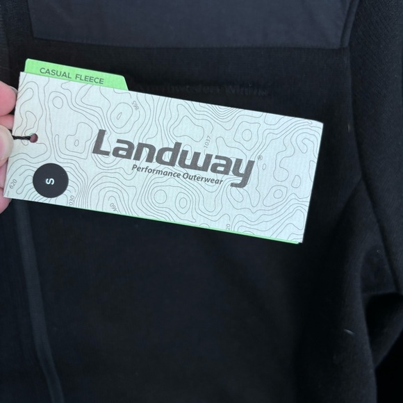 Landway Capitan Sweater-Knit Fleece Jacket Nylon Trim Black NWT Small Chest Logo - Picture 7 of 10
